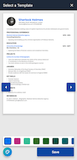 CV Engineer app showing one of our resume templates